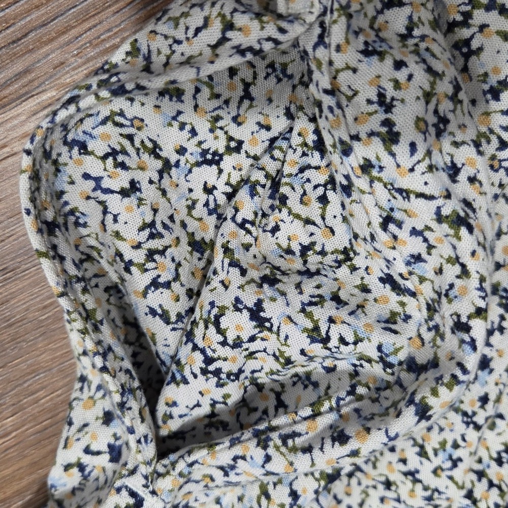 Sonoma Goods For Life Floral Tiered Midi Dress Blue White Linen Blend XXL - Picture 7 of 8